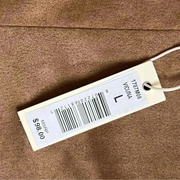 NEW ($98.00) Max Studio Vicuna Faux Suede Leggings/Pants Camel Caramel Brown - Picture 6 of 7